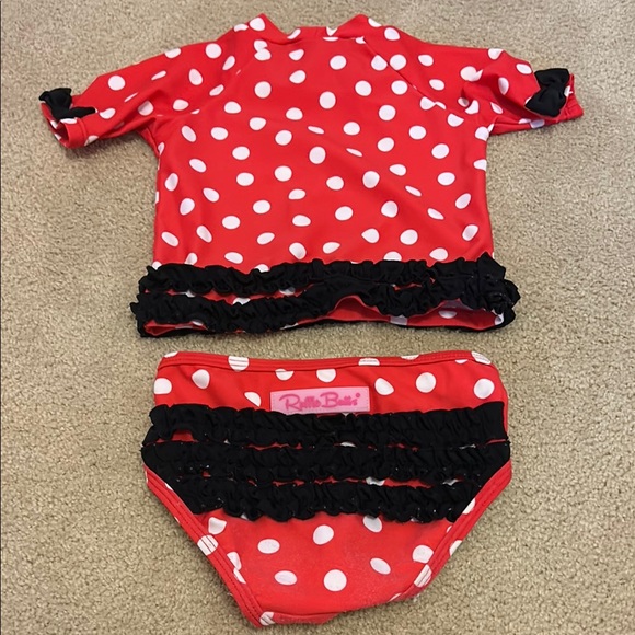 Ruffle Butts Minnie Mouse Rashguard Swim Set - Picture 2 of 4